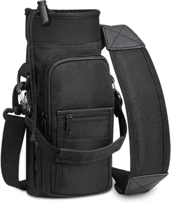 Adjustable Shoulder Strap Sports Water Bottle Carrier Bag Portable Fitness Pouch with Convenient Sling Case Holder Sleeve