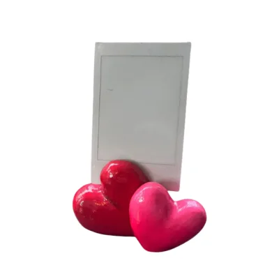 Photo Stand Hearts: Handmade Clay Photo Holder // Valentines