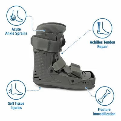 Durable Aircast Walker Boot Velvet Breathable Lining EVA Cushion Insole for Soft Tissue Injury Ankle Fracture Immobilization
