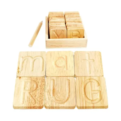Wooden Alphabet Tracing Boards - Preschool Letter Formation - Montessori Alphabet Letters for Preschool Children Kids Ages 3-8