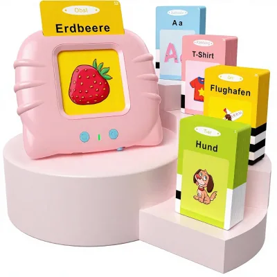 GUYUCOM Hand-Eye Coordination Educational Toy Children Aged 1-6 112 Cloth Flashcards 224 Audible Words Preschool Gift CN