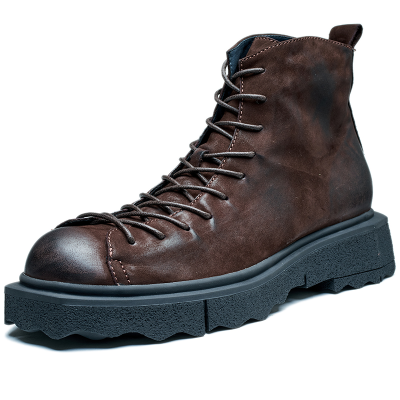 Hot Sale Genuine Shearling Leather Shoes for Men Ankle Cowboy Boots Winter Snow Boots