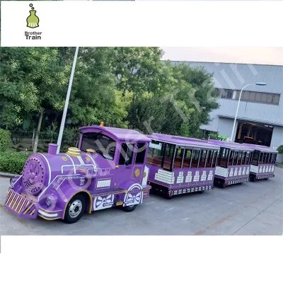 Tourist Train 72 105 Passengers Outdoor Big Electric Engine Tourist Retro Classic Smoking Train Trackless Train for Sale