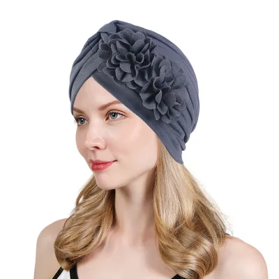 Supply Wholesale Price Promotional Novel Design Low Price OEM China Fashion Flower Turban for Women