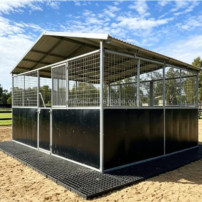 High-Standard Steel Frame Horse Shelter Water-Proof Modular Stable for Outdoor Farm and Equine Owners