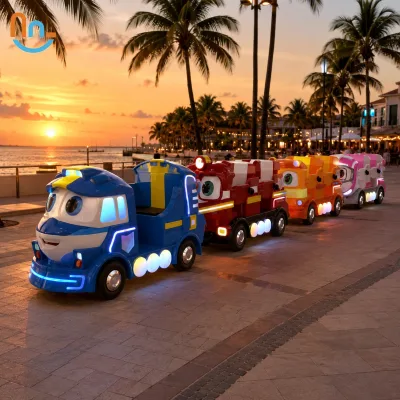 Joy2fun Commercial Electric Tourist Train with 12 Passengers & 500KG Load Capacity for Theme Parks & Scenic Areas