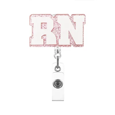 New Design Retractable Bling Reel Badge Reels Nurse Accessories for Acrylic Hard Plastic Letters Badge Holder & Accessories