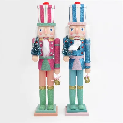 M58534 38cm Wholesale Shine Nutcracker Wooden Soldier Party Decoration