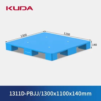KUDA 1311D-PBJJ Plastic Pallets,Flat and Easy to Clean,Heavy-duty Pallets for Storage,Transportation,and Turnover1300x1100x140mm
