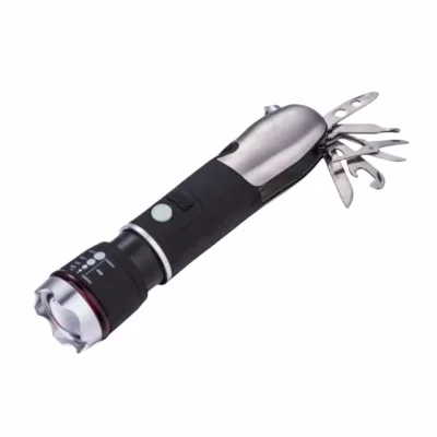 Car Window Breaker LED Flashlight, Seatbelt Cutter Pliers, Scissors, Screwdriver with Emergency Hammer and Tactical Knife
