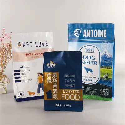 Eight-Sided Zipper Stand-Up Pouch for Snacks Coffee Beans Potato Chips Sugar Jelly Pet Food Packaging