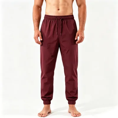Men Drawstring Waist Straight Leg Long Pants,Casual Sports Trousers for Gym Workout Outdoor Trekking Daily