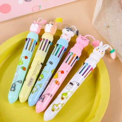 Gift Student Ballpoint Pen Color Creative Graffiti Pen 10 in 1 Ballpoint Pen