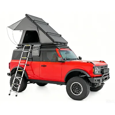 Lightweight Outdoor Rooftop Tent Aluminum Dachzelt Camping Double Layer Car Roof Tent Hard Shell Roof Top Tent With Ladder Car