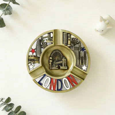 Custom Light Luxury Home Living Room Creative Cigar Ashtray Metal Craft Exquisite Plate Commemorative Plate