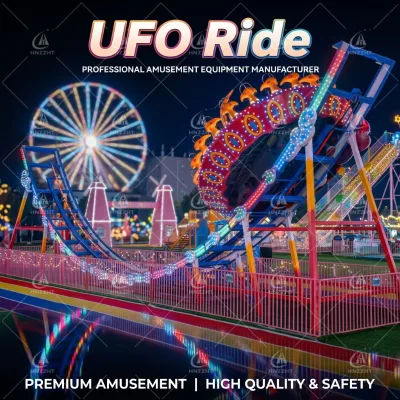 Exciting Thrilling Flying UFO Amusement Ride for Parks Shopping Malls-High Quality Metal Construction High Capacity Outdoor