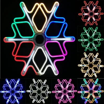 Shop Home Christmas Decoration Double Colors 220V Signboard Customizable Snowflake Running Waterproof LED Neon Signs Factory