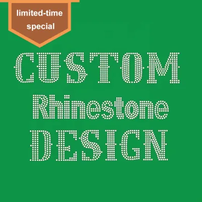Processing Custom Clothing T-shirts Hotfix Rhinestone Transfer English Letter Logo Heat Press Transfer Rhinestone AB