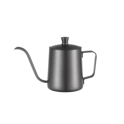 600ml 20oz Black Pour Over Coffee Kettle Gooseneck Stainless Steel Tea Kettle Household Coffee Hand Brewed Pot