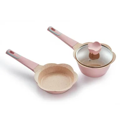 Wholesale Cooking Tools Multicolor Non-Stick Cookware Set Children Complementary Cooker Die Casting Aluminum Baby Pot Set
