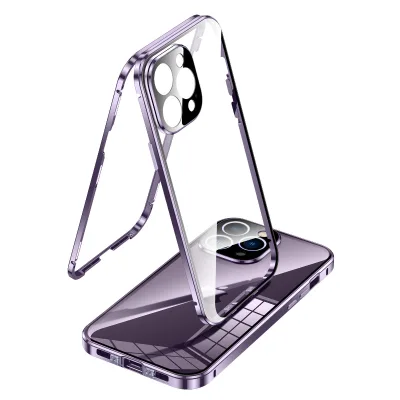 Compatible for 17 Pro Max 5-layer Double-sided Metal case for for 13 Pro Anti-spy Full-coverage Lens protection