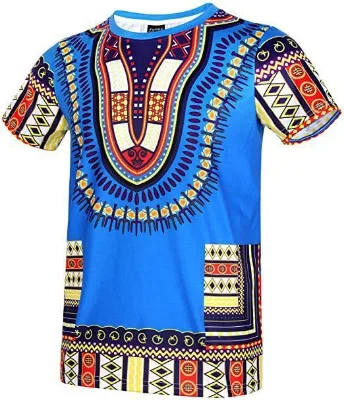 African Print Traditional Men's Hippie African Dashiki T-Shirt