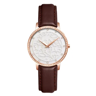 Women's Watches Leather Band Luxury Quartz Watches Waterproof Fashion Creative Wristwatch for Women Girls Ladies Flower Dial Wa