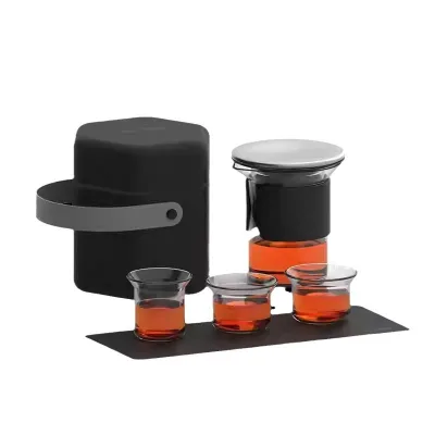 Original New Travel Tea Set Portable Quick Cup One Pot Two Cups Outdoor Kung Fu Tea Classic Style Glass Teapot Set for Coffee