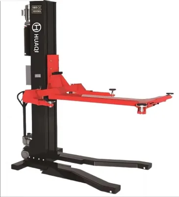 Movable Single Post Electric/Hydraulic One Cylinder Lift HUAQI YL130E Auto Maintenance Equipment