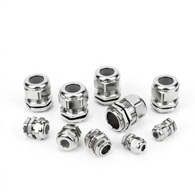 IP68 Brass Nickel-Plated Cable Gland Silicone Seal M12 Waterproof Metal Connector Wire Grip for Luminaire Lighting Wholesale