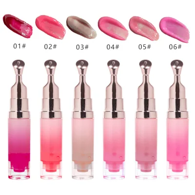 Private Label 6 Shades Peptide Color-Chang Nourishing Lip Balm Serum Hydrating Nourishing Shimmer Lip Plumper Gloss