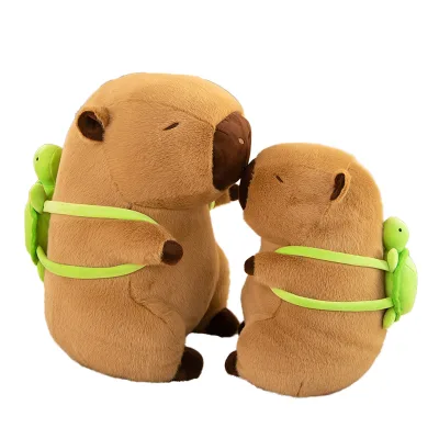 Cute Capybara Plush Toy with a Detachable Turtle Backpack Plush Toy Pillow Gift for Kids