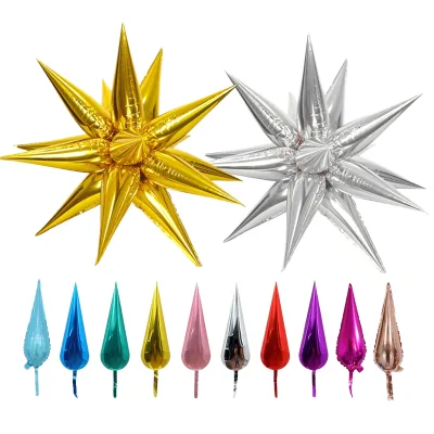 Wholesale 26/40 Inch Raindrop Cone Ball Helium Star Explosion Foil Balloon for Christmas Halloween & Graduation Occasions