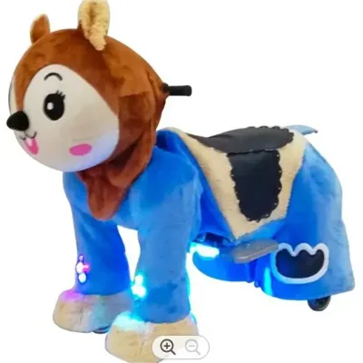 Amusement Electric Ride on Animals Motorized Happy Rides for Mall Customized Plush Stuffed Bear with Tutu CE ISO DC24V 10km/h