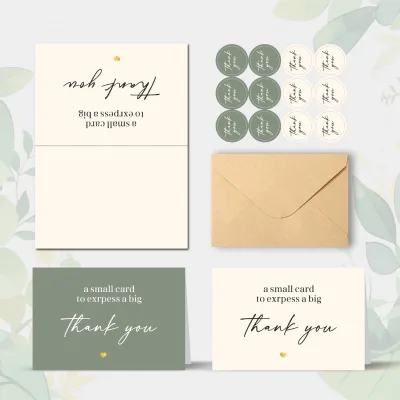 Hot Sale 30-pack Thank You Cards Bulk with Envelopes & Stickers