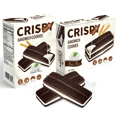 Premium Yogurt Flavored Sandwich Biscuits Sweet Cream and Egg Bread Chocolate Baked in Box Packaging