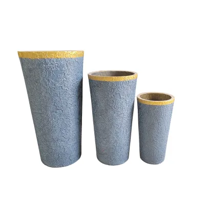 Wholesale Large Round Fiber Clay Flower Vase with Texture Pattern Minimalist Design for Home & Garden Outdoor and Indoor Use