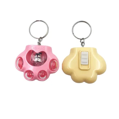 Hot Sale Plastic LED Keychain Lovely Cat Claw Luminous Decorative Keychain