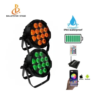 12pcs 18w IP65 Wireless Control RGBWA+UV Battery Powered Charging Led Par Light