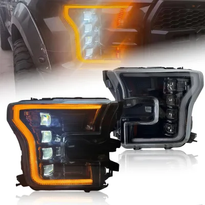Plug and Play LED Headlights Assembly Pair for 2015-2017 F150 Pickup 4*4