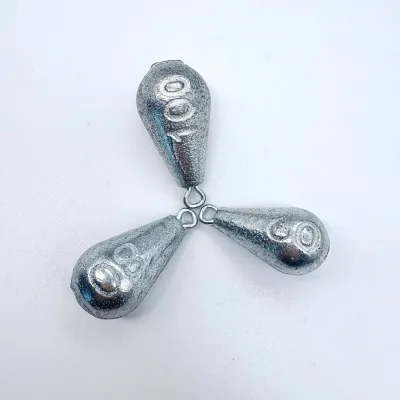 Eco Friendly Teardrop Shaped Iron Fishing Sinker with Eyelet 30g-150g for Freshwater Saltwater Fishing