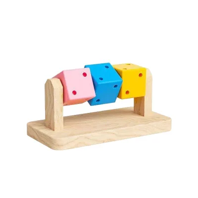 Hamster Fun Cube Wooden Toy Chewing Item Golden Thread Bear Nest Wooden Wood Toy Solid Color