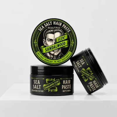 OEM Sea Salt Hair Paste Hair Poamde Wax Lightweight Hold Beach Waves Texture Hair Styling Products Natural Shine & Ocean Texture