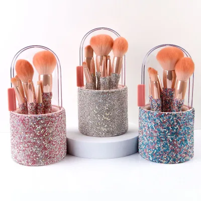 Buy Again OEM ODM Blinged Out Private Label Eco Friendly Bling Glitter Rhinestone Diamond Crystal Make up Brush Set