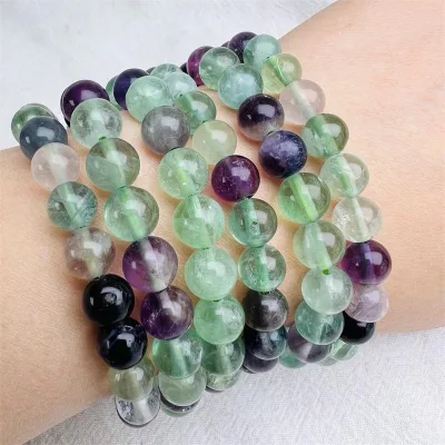 Wholesale Natural Stone Healing Energy Green Fluorite Bead Crystal Bracelet For Souvenir Gifts
