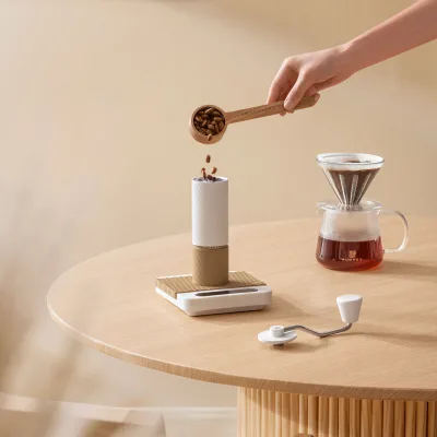 Adjustable 20g Capacity Portable Stainless Steel Manual Coffee Grinder Custom Conical Burr Kitchen Travel Hand Crank Utensil