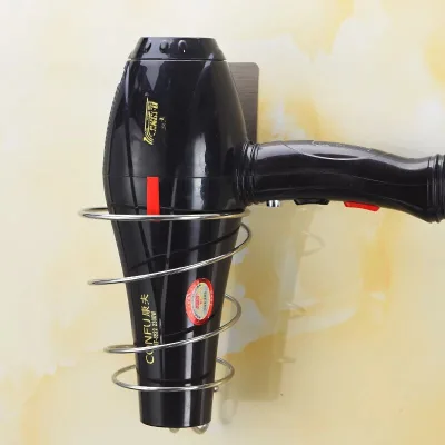 New Style Stainless Steel Adhesive Hair Dryer Hook Set for Bathroom Storage Wall Mounted Tools