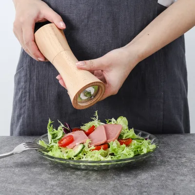 Elegant Wooden Sea Salt Grinder and Pepper Mill High Quality Spice Grinder Kitchen Spice Salt Grinder Manual Spice Mill