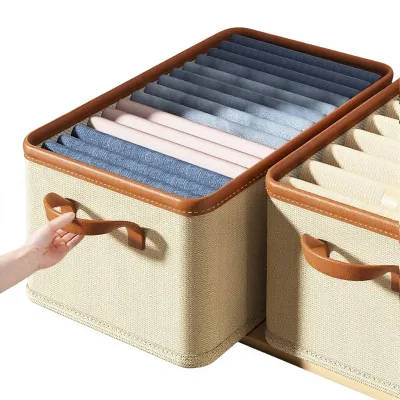 Clothing Storage Box Extra-Large Modern Minimalist Foldable Fabric Organizer Wardrobe Dust-Proof Pants Sorting BinWholesale