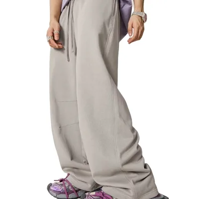 280GSM High Quality Custom Logo Oversize Heavyweight Street Loose Straight Leg Sweatpants Men's Casual Pants
